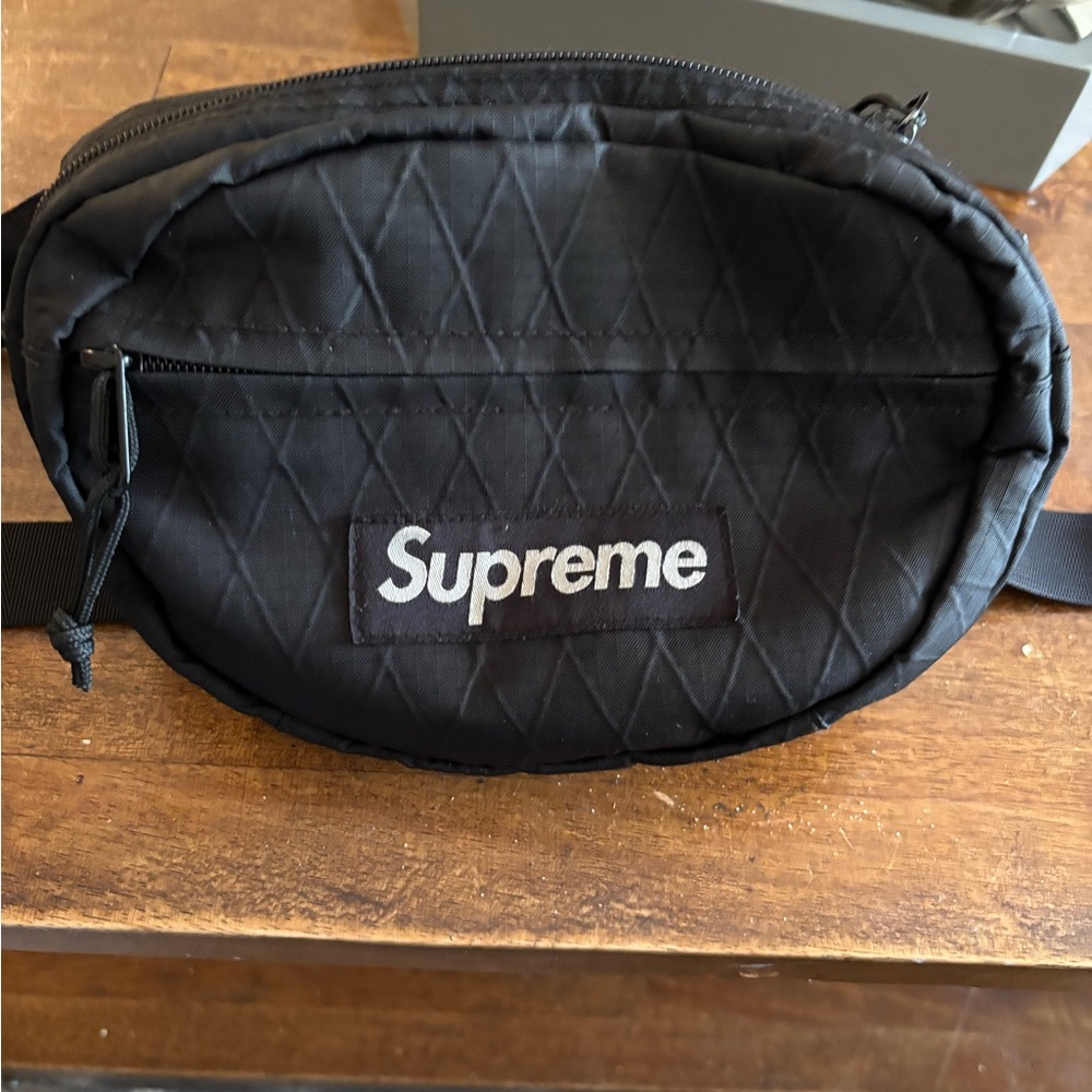 Supreme Black Quilted Belt Bag